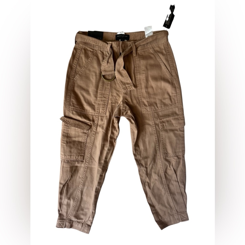 NWT BANANA REPUBLIC FACTORY TAPERED CROPPED CARGO CAPRI PANTS 2P